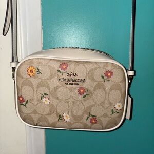 Coach Floral Beige Crossbody Bag